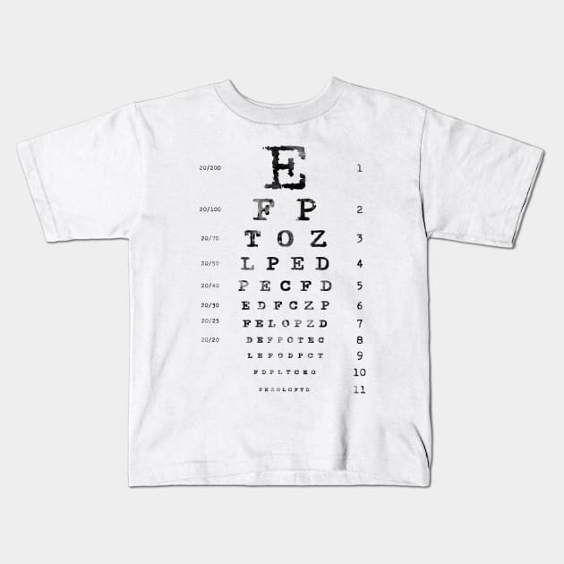 Eye Chart Diagram Kids T-Shirt by erzebeth